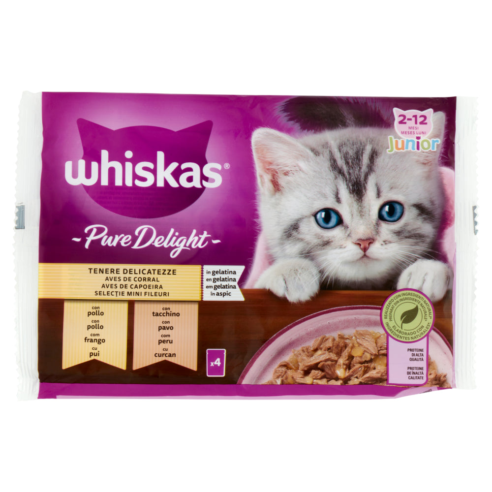 4x85g Whiskas Pure Delight Junior in Gelatina 4x85g Whiskas Pure Delight Junior in Gelatina